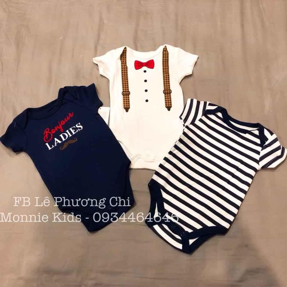 Bộ Body Cộc Cho Bé Chất Cotton Thoáng Mát LUVABLE FRIENDS Size 3-6-9-12M
