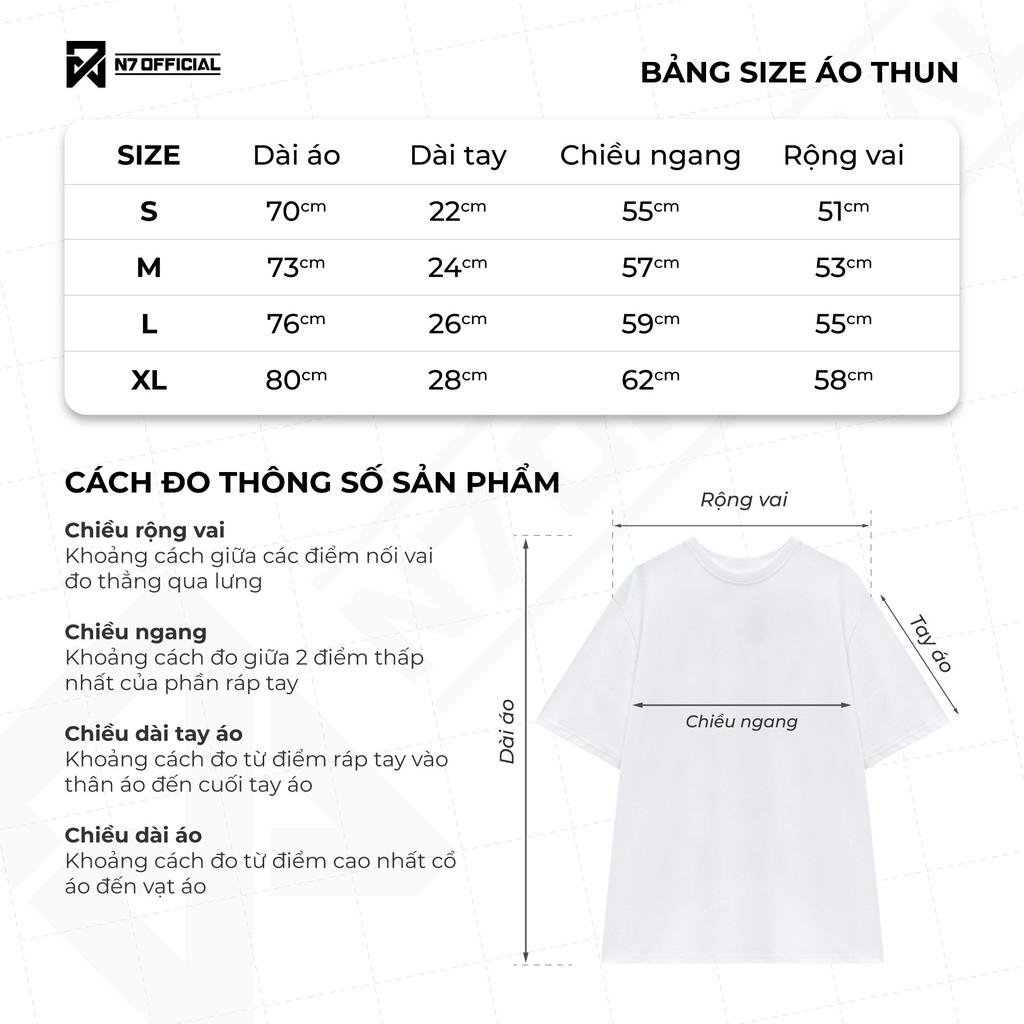 Áo thun unisex N7 Cyber phông tay lỡ nam nữ form rộng