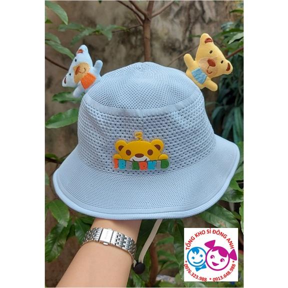 Mũ vải vành tròn dạng lưới hình gấu 3D BearKid cho bé mẫu giáo từ 1 đến 5 tuổi
