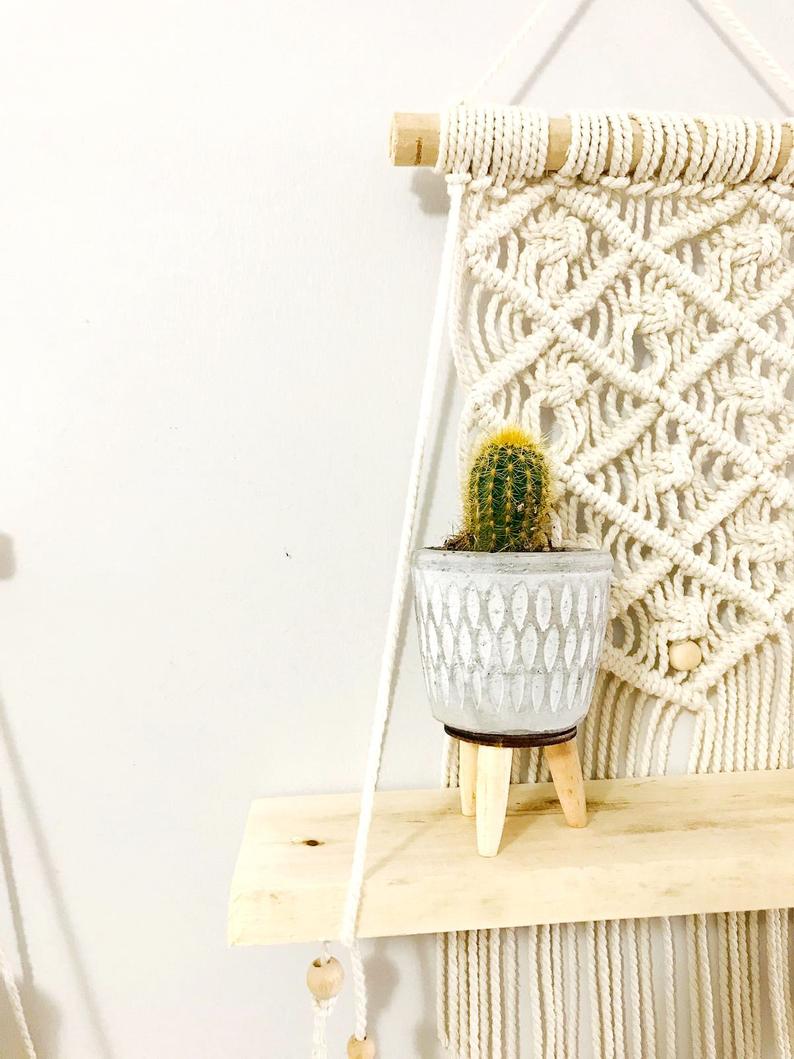 1 Kệ trang trí treo tường dây tết macrame