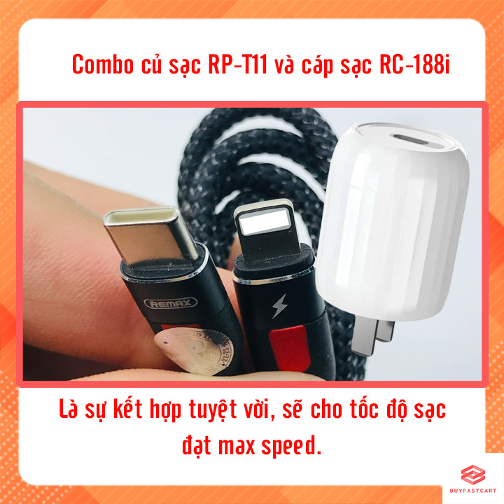 Củ sạc nhanh 18W Remax RP-T11 Màu Trắng - Cổng Ra Type C - Hàng chính hãng