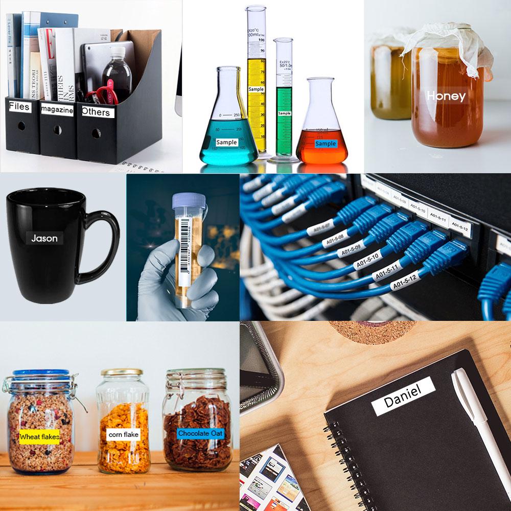 45013 Nhãn Băng Đen Trắng Cho Dymo D1 45013 45018 Hộp Nhãn 12Mm Cho Dymo LabelManager 160 280 COLORPOP Máy Làm Nhãn