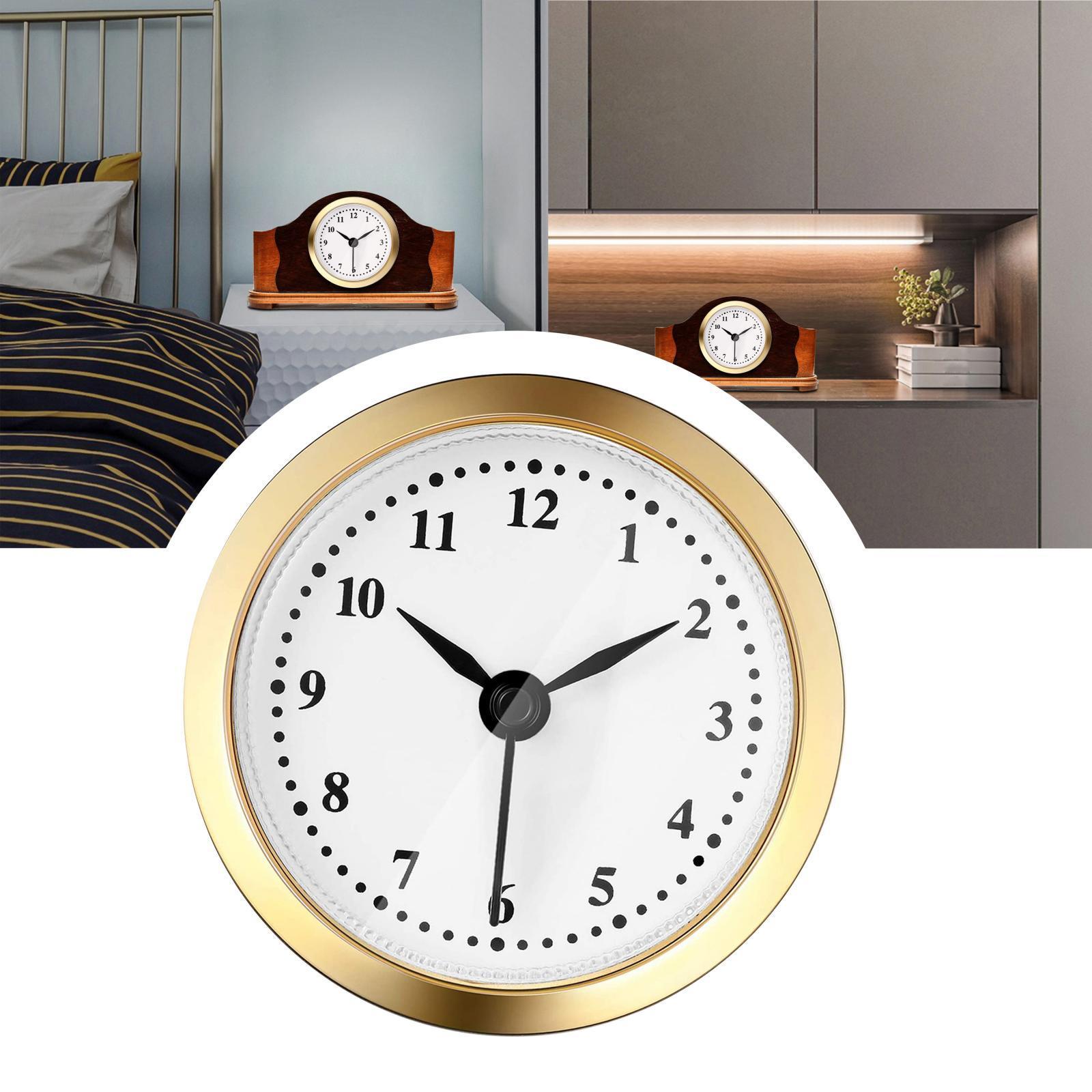 2xRound Quartz Clock Insert Wall Clock Movement Silent Bedroom Arabic Numeral