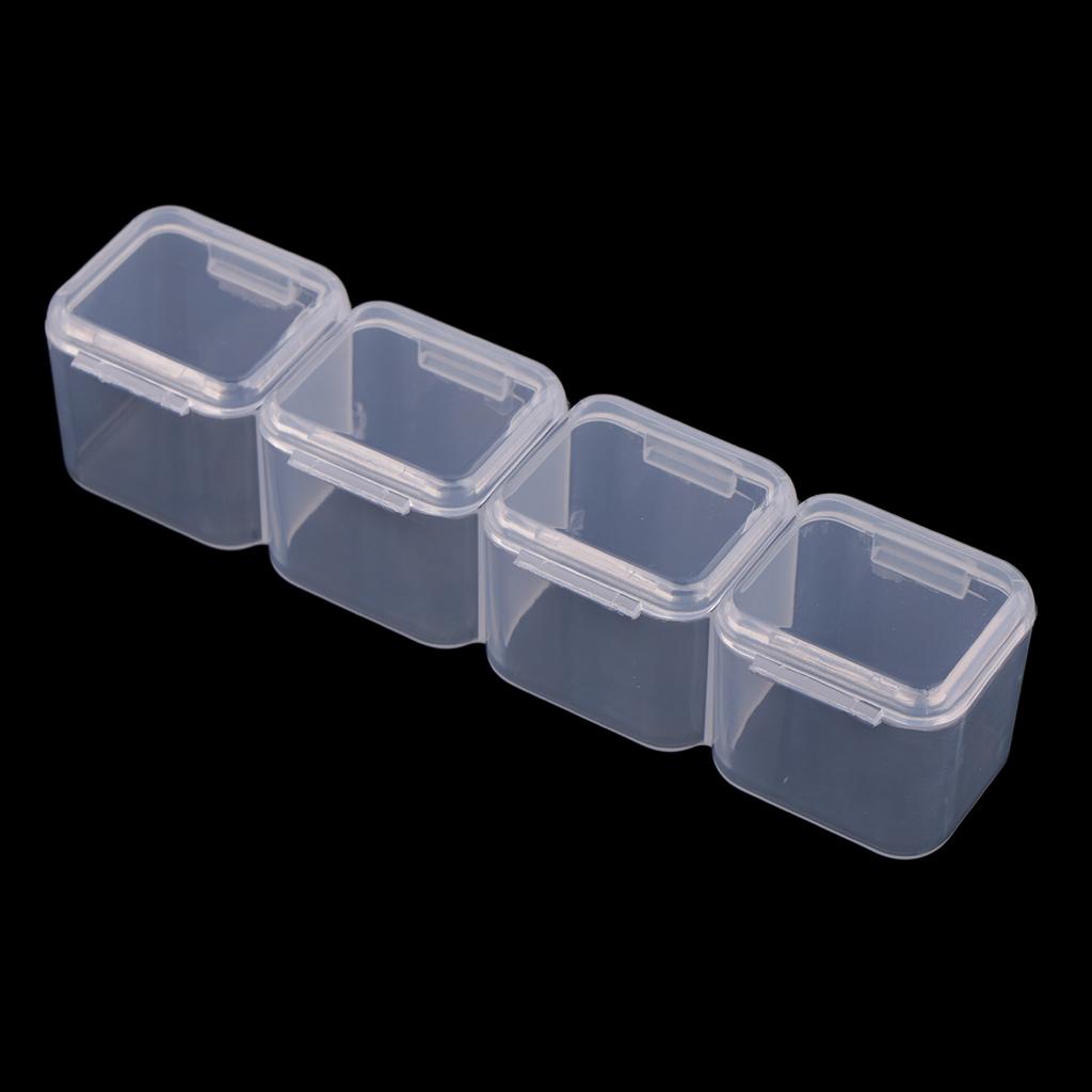 4X Nhựa Trong Tổ Chức Bình Chứa Túi Cất Giữ Móng Đầu Trang Sức Hạt