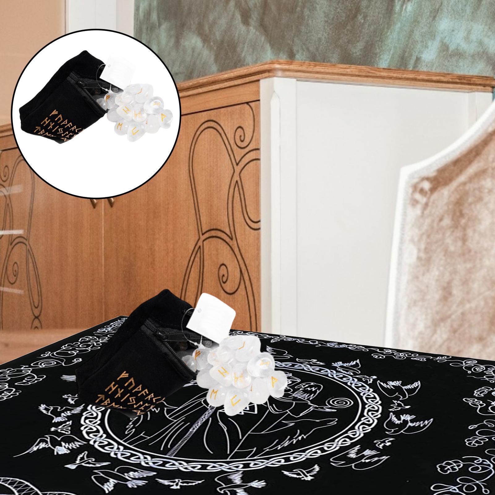 Rune Stone Kit Engraved Pagan Magick Tools Home Gift Meditation Supplies Collection