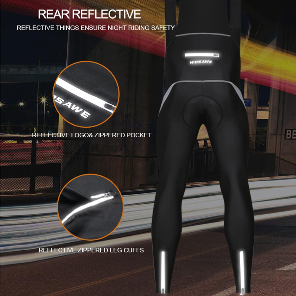 Bộ quần áo đi xe đạp Quần áo dài tay áo nhiệt lông cừu Áo khoác xe đạp mùa đông và quần yếm 3D có đệm