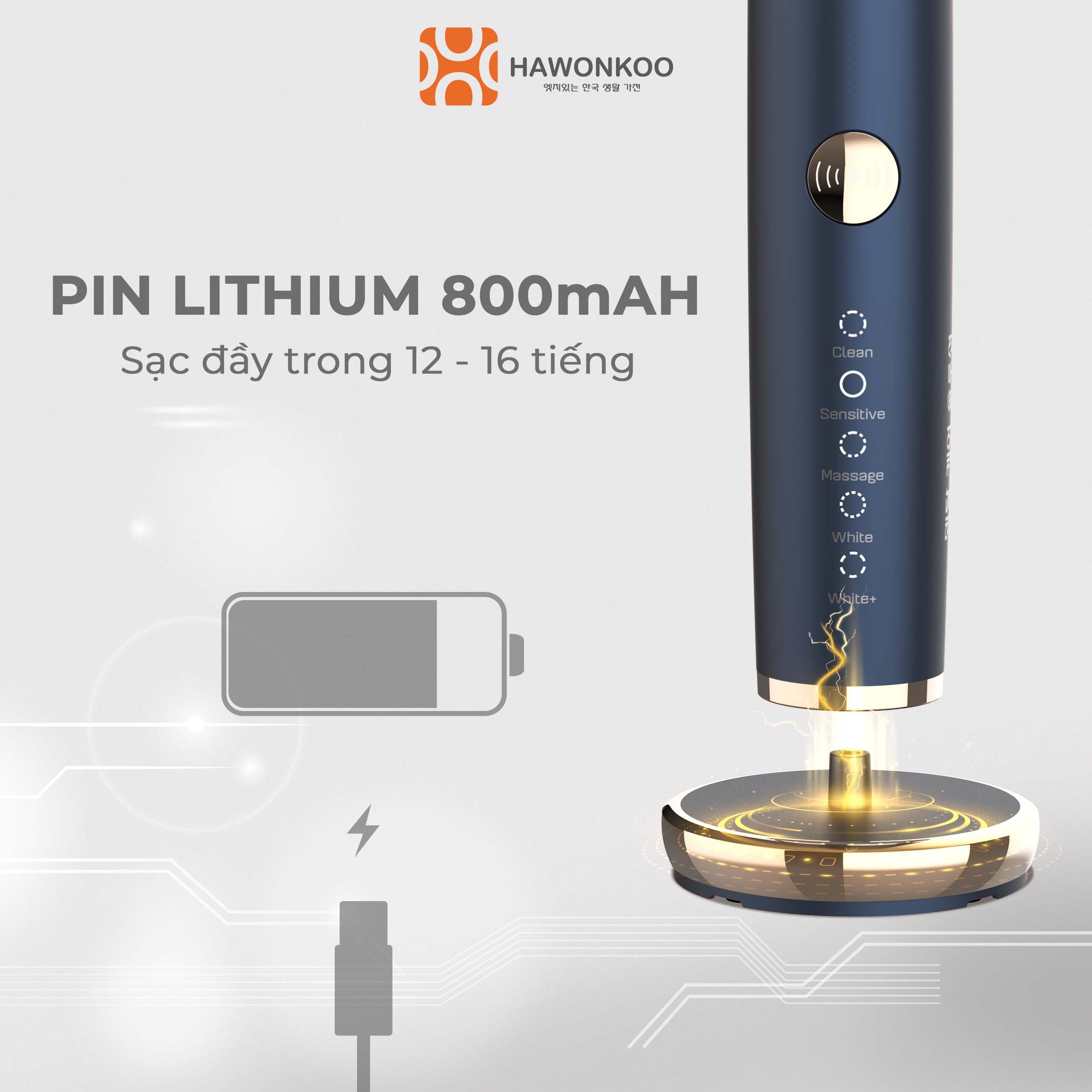 Combo Tăm Nước WFH-001 + Bàn Chải Điện ETH-001 HAWONKOO Hàng Chính Hãng - Thương Hiệu Hàn Quốc