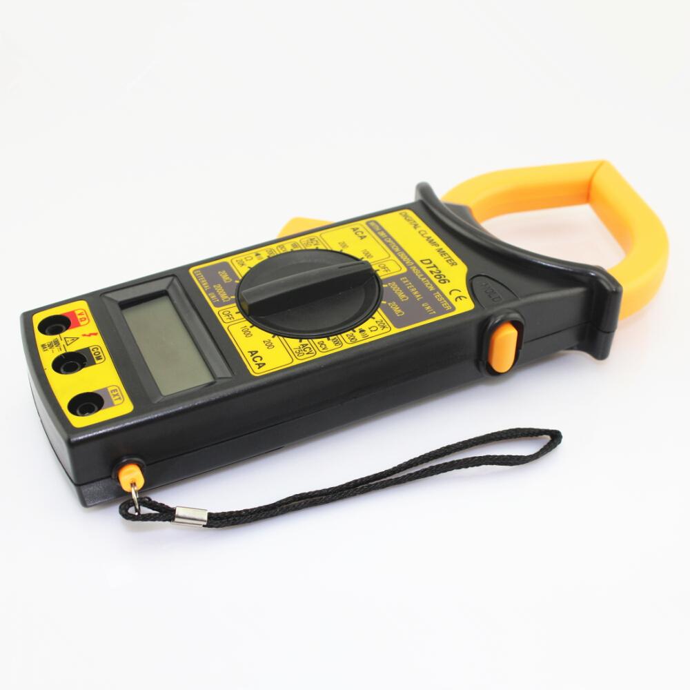 LCD Digital Ammeter Ohmmeter Multimeter Volt AC DC Tester Clamp Meter Yellow