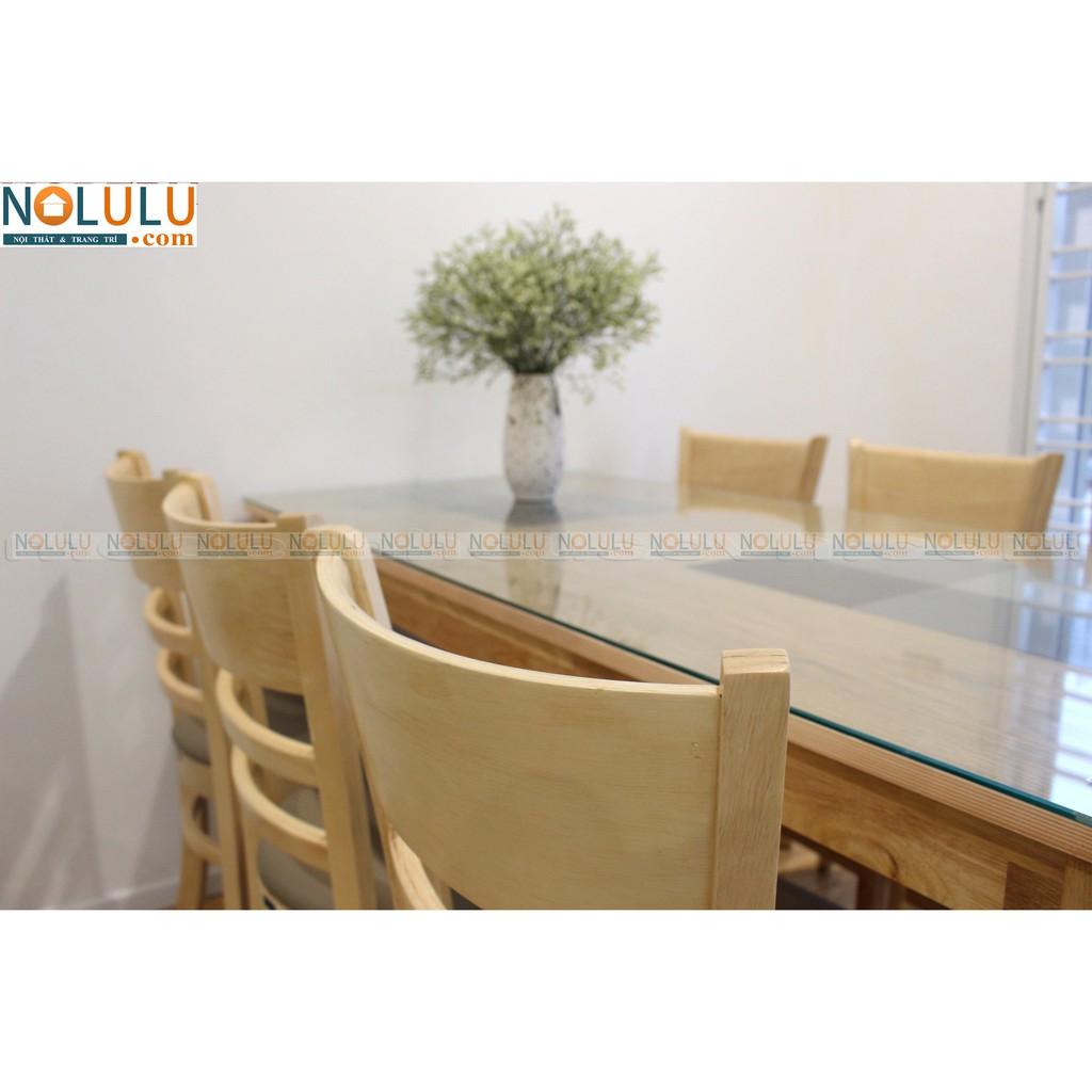 Bộ Bàn Ăn CABIN 6 Ghế Gỗ Tự Nhiên Mặt Bàn Veneer Sồi