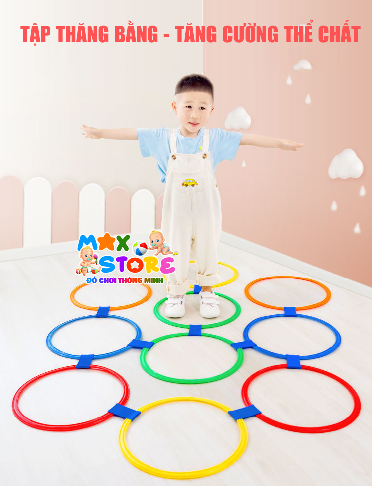 Bộ Đồ Chơi 10 Vòng Nhảy Tròn 38cm Vui Nhộn Cho Bé (Màu Ngẫu Nhiên)