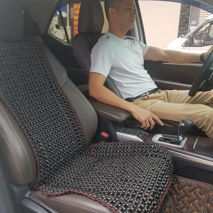 Đệm hạt gỗ tựa lưng massage lót ghế ô tô 100% gỗ Mun tự nhiên, đan kết diềm mép cao cấp - Kích thước sản phẩm: : 1,48 X 0,48 - Trọng lượng: 2Kg