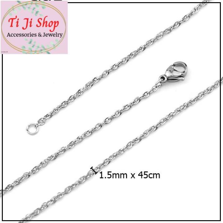 DÂY CHUYỀN NỮ INOX KHOEN LỒNG XOẮN ĐẸP D - , không đen