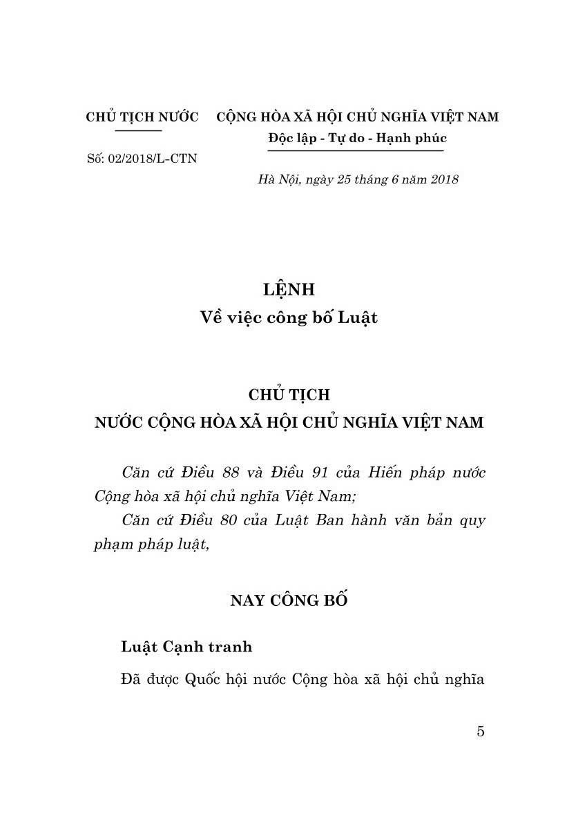 Luật cạnh tranh (hiện hành) bản in 2024