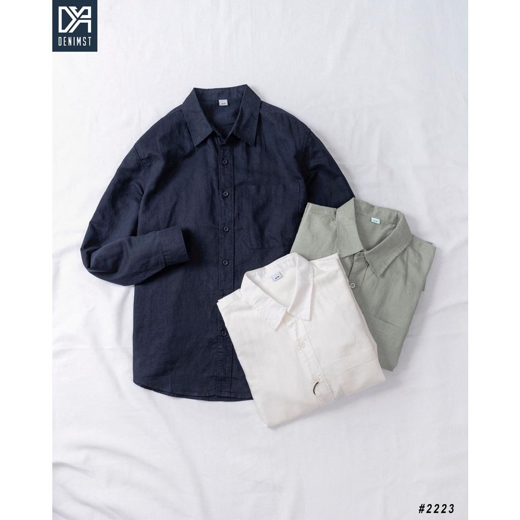 Áo Sơ Mi Nam Cao Cấp DENIMST 2223 Chất Đũi Dáng Suông