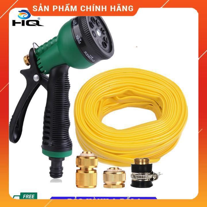 Vòi xịt rửa xe,Vòi phun nước tưới cây tăng áp thông minh 8 chế độ 815621-1 (cút đồng,nối đồng - dây vàng)