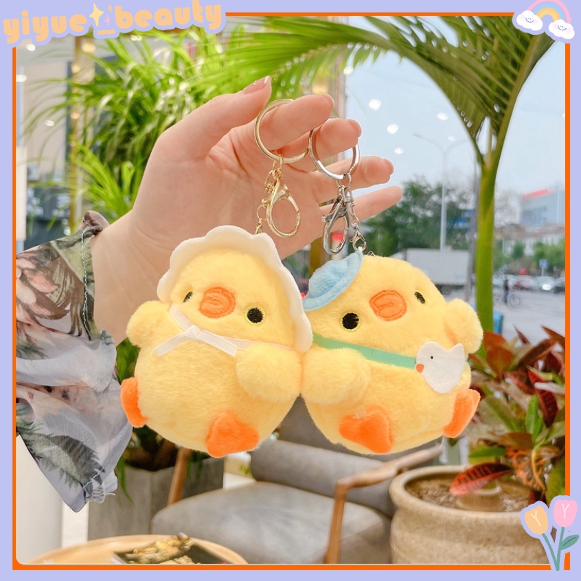 Móc khóa gấu bông gà con treo balo túi xách phong cách Hàn Quốc xinh xắn