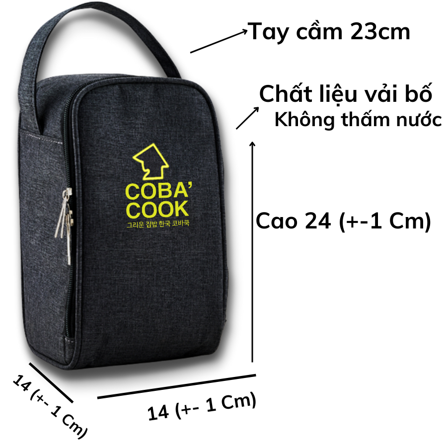 Bộ 3 hộp tròn 400ml đựng cơm kèm túi hộp thủy tinh chịu nhiệt cường lực COBA'COOK- XẢ KHO