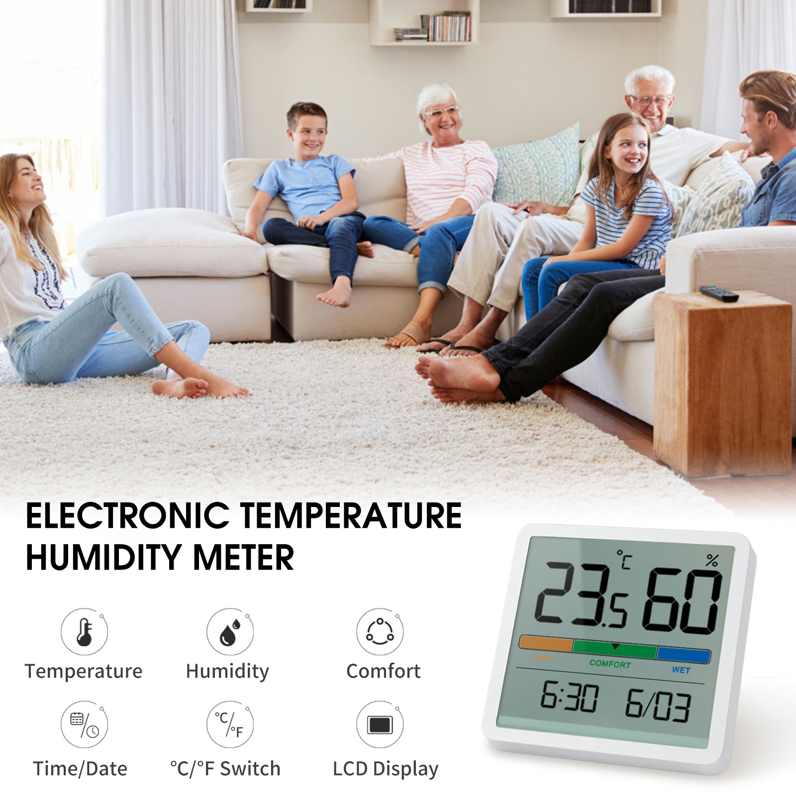 Máy Đo Độ Ẩm Kỹ Thuật Số Màn Hình Lcd