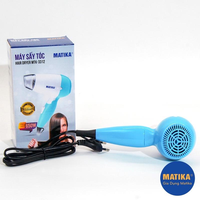 Máy Sấy Tóc Mini MATIKA 650W MTK-3312-Màu ngẫu nhiên-Hàng chính hãng