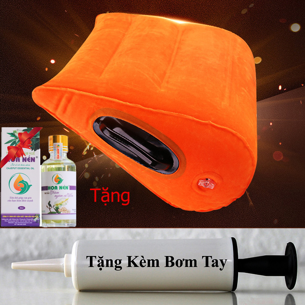 Gối Tình Yêu - Đệm tình nhân Mông Bơm Hơi Cho Các Đôi Tình Nhân Tặng Kèm Bơm Tay