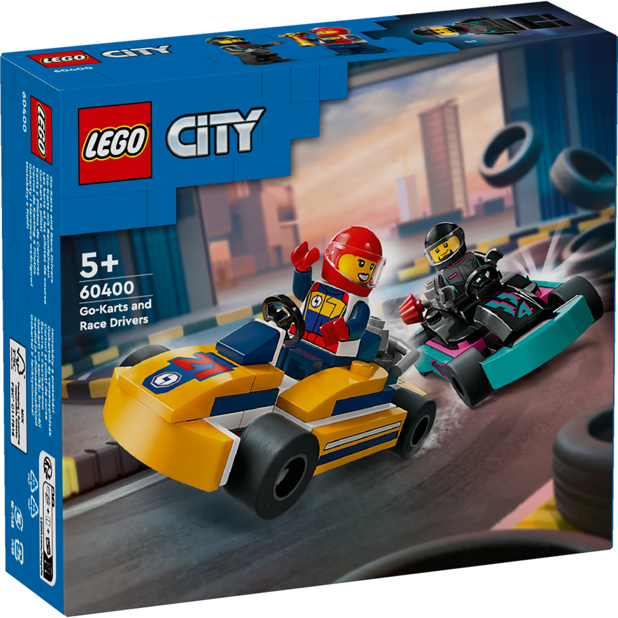 LEGO CITY 60400 Đồ chơi lắp ráp Bộ đôi xe đua Go-karts (99 chi tiết)