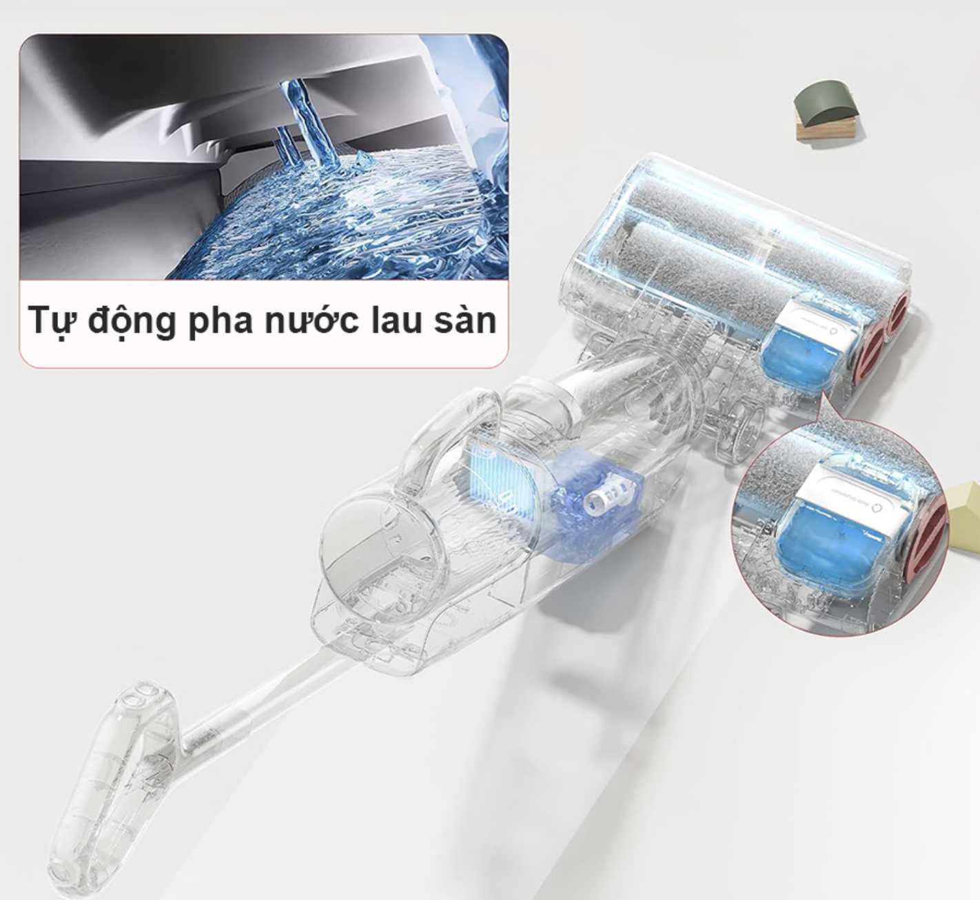 Máy Hút Bụi Lau Nhà Roborock Dyad Pro Combo Làm Sạch 4 Trong 1 Tự Động Giặt Sấy Kết Nối App Thông Minh - Hàng Chính Hãng