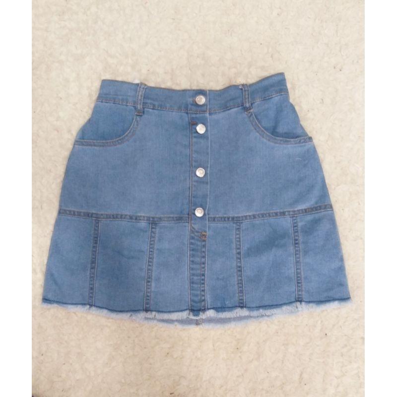 Chân váy jeans chữ A size đại cho bé, co dãn, có quần bên trong