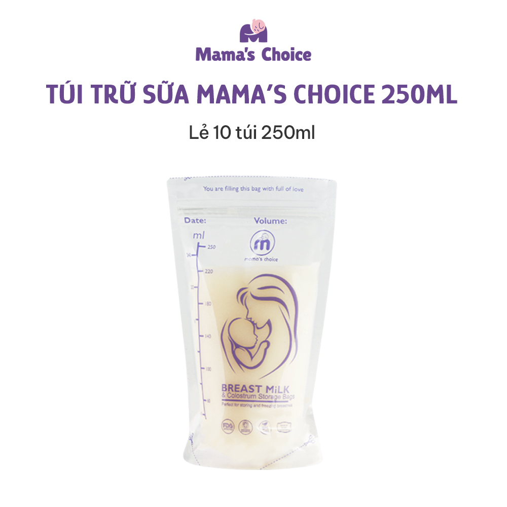 Túi Trữ Sữa Và Bảo Quản Sữa Mẹ Mama’s Choice, Bịch Đựng Sữa Mẹ, Có Khóa Zip Tiện Lợi An Toàn, Lẻ 10 Túi