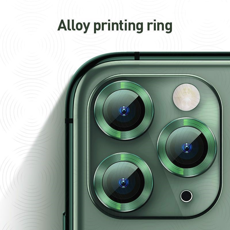 Bộ ốp viền kim loại tích hợp cường lực chống trầy Camera cho iPhone 11 Pro / iPhone 11 Pro Max hiệu Baseus Alloy Protection Ring Lens Film - Hàng nhập khẩu