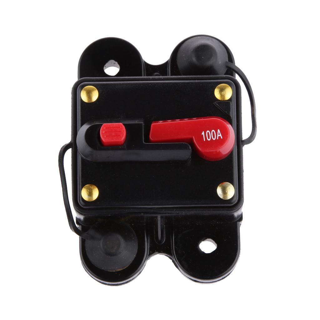 100A 150A 250A 12V-24V Circuit Breaker Fuse Holder Car Audio Stereo Reset