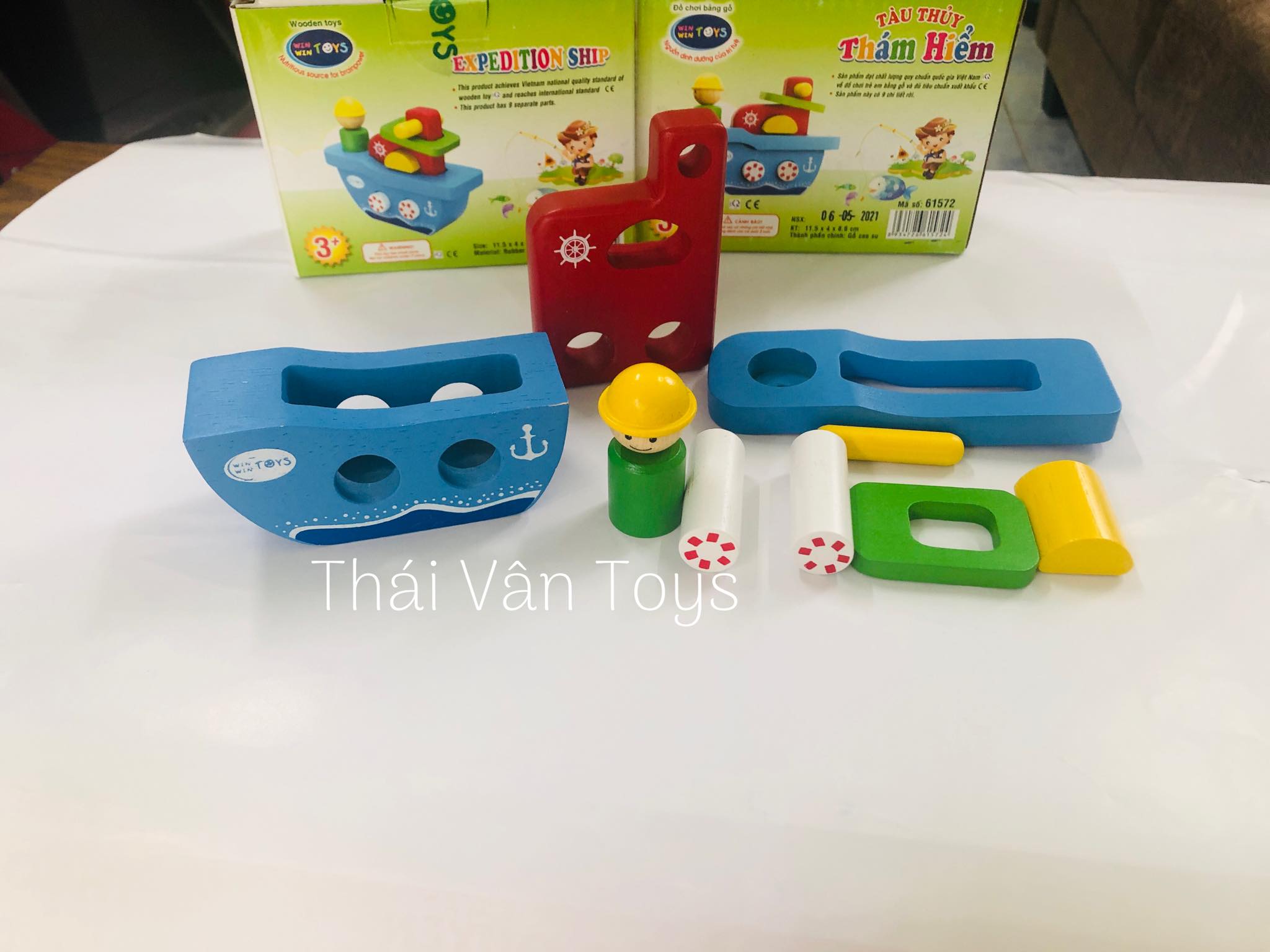 Tàu Thủy Thám Hiểm Lắp Ráp Mini bằng gỗ