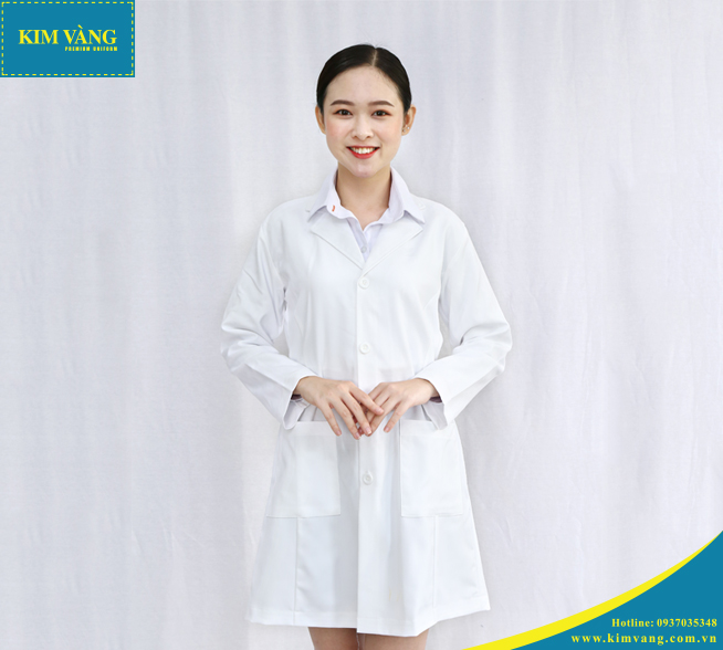 [KIM VÀNG] Áo Blouse bác sĩ, áo dược sĩ, đồng phục bệnh viện tay ngắn chất liệu kate silk - Mẫu 01