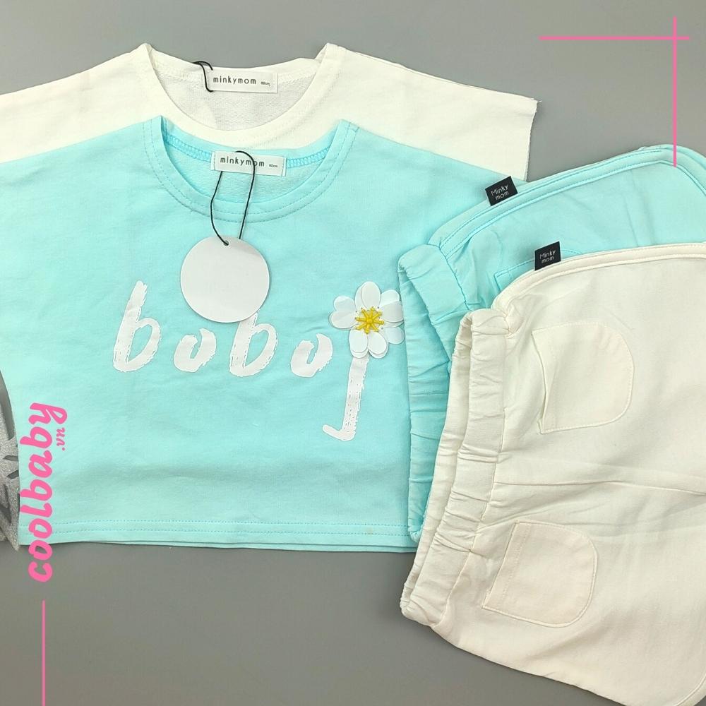 Đồ Bộ Cộc Tay Minky Mom Chất Vải Cotton Mát Mẻ Hàng Quảng Châu Chính Hãng Dành Cho Bé Gái