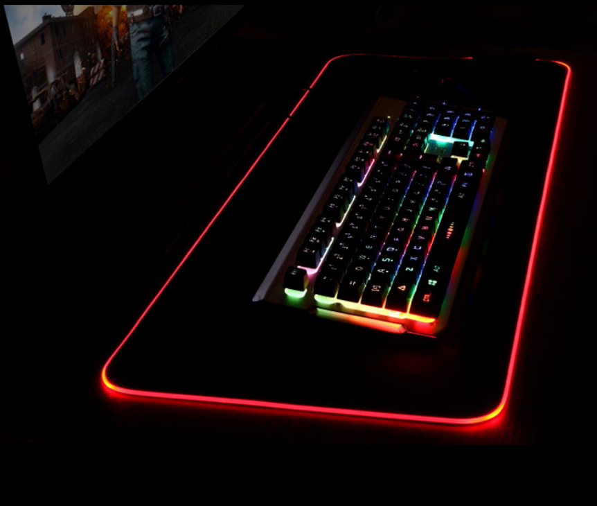 Miếng lót chuột LED RGB pad chuột gaming chơi game deskpad cỡ lớn viền sáng led chống trượt nhiều chế độ - Hàng chính hãng