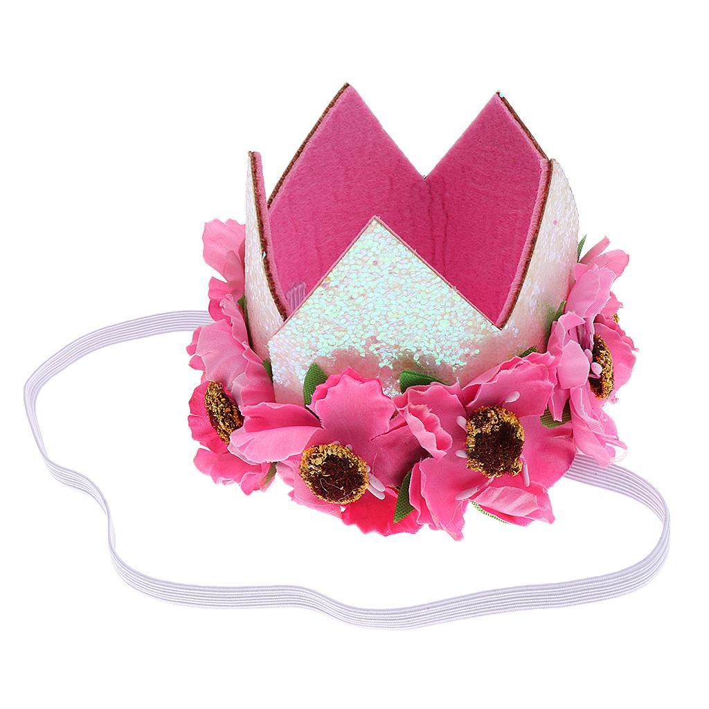 Pink Headwear Headdress Crown Hat Headgear Photography Props for Kids Baby Toddler Hair Accessory