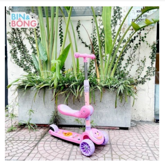 Xe trượt scooter có nhạc có đèn kiêm xe chòi chân 2 trong 1,dễ sử dụng, khả năng chống trượt mạnh