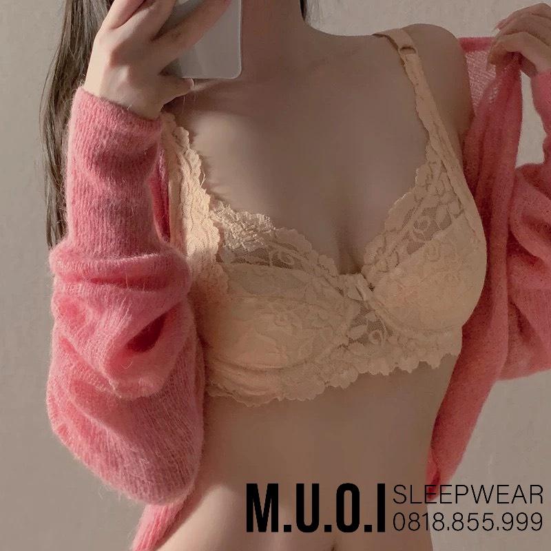 Áo Lót Bra Ren Mềm Mút Mỏng Không Gọng Hàng Đẹp Chuẩn Hàng Quảng Châu MUỐI SLEEPWEAR A01 M10