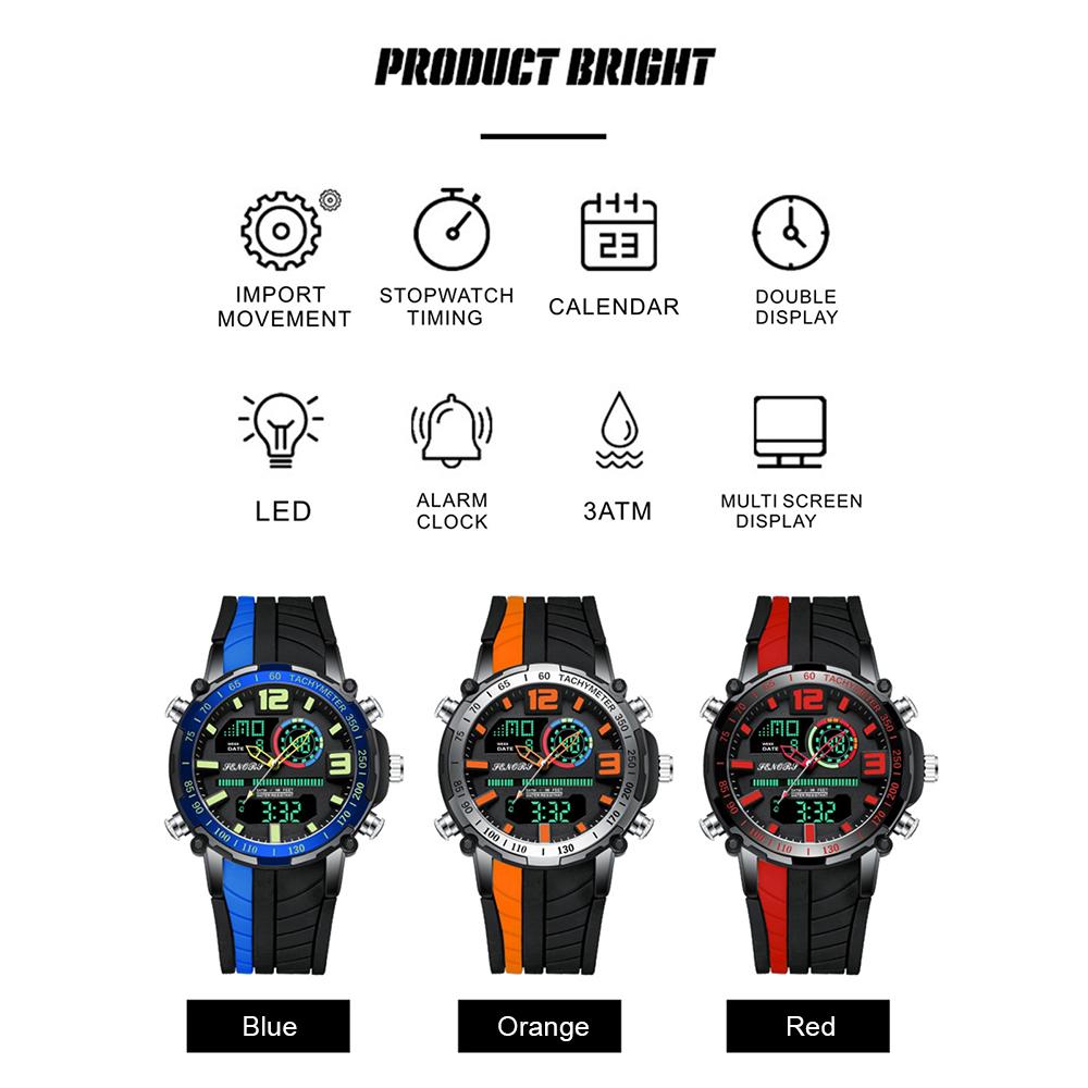 Đồng hồ Analog SENORS dành cho nam  không thấm nước với dây đeo silicon