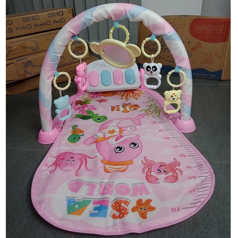 Thảm nhạc cho bé HÌNH CÁ HEO, Thảm đàn piano cho bé sơ sinh nằm chơi