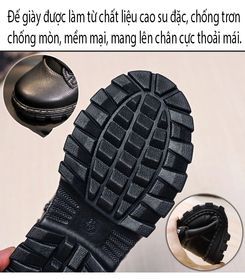 Giày Martin Boots trẻ em nam chống nước, chống mòn bảo vệ đôi chân bạn