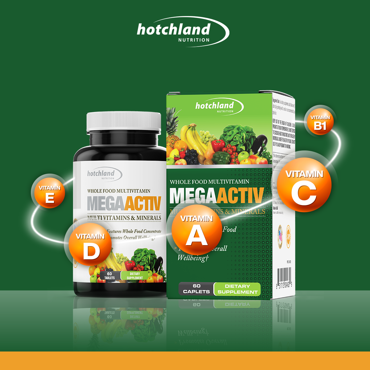 Viên uống bổ sung Vitamin tổng hợp, tăng cường sức đề kháng Hotchland MegaActiv TPBVSK-Hàng chính hãng -HL4639