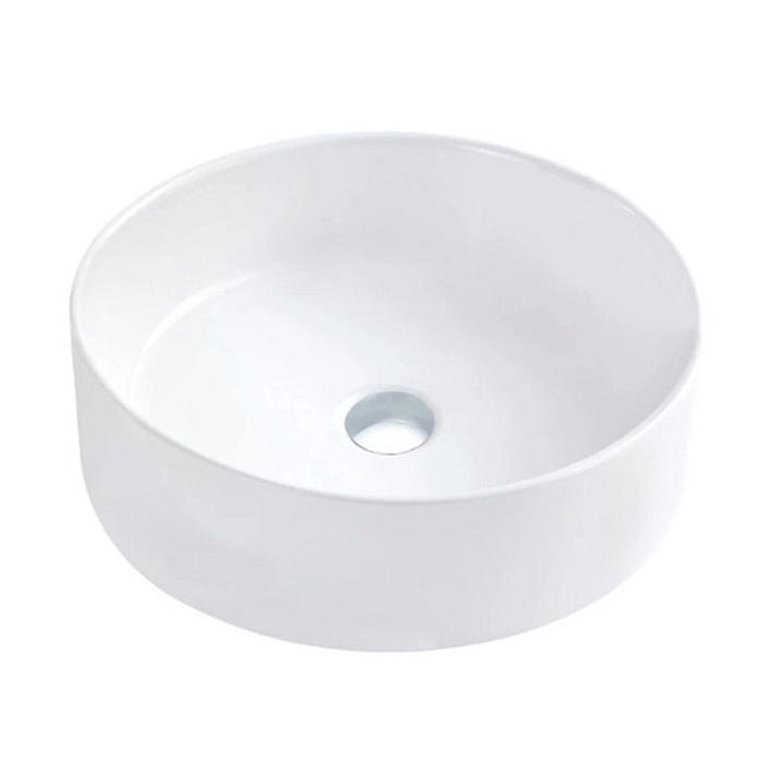 Chậu lavabo, chậu rửa mặt đặt bàn sứ trắng, hình tròn, độ bền cao, hàng nhập khẩu Moen BC9903-139