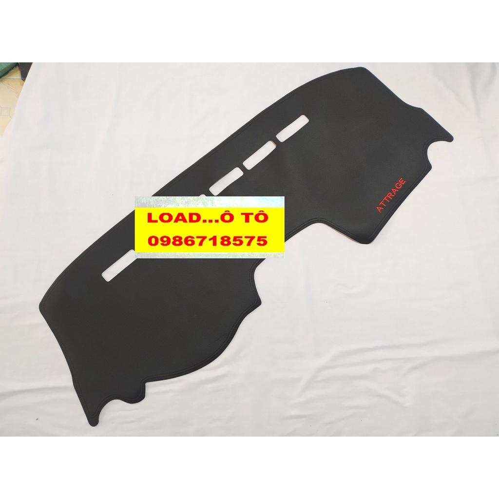 Thảm Taplo Chống Nắng Xe Mitsubishi Attrage 2023-2018 Mẫu da Carbon, Nhung Lông Cừu (có lớp chống trượt)