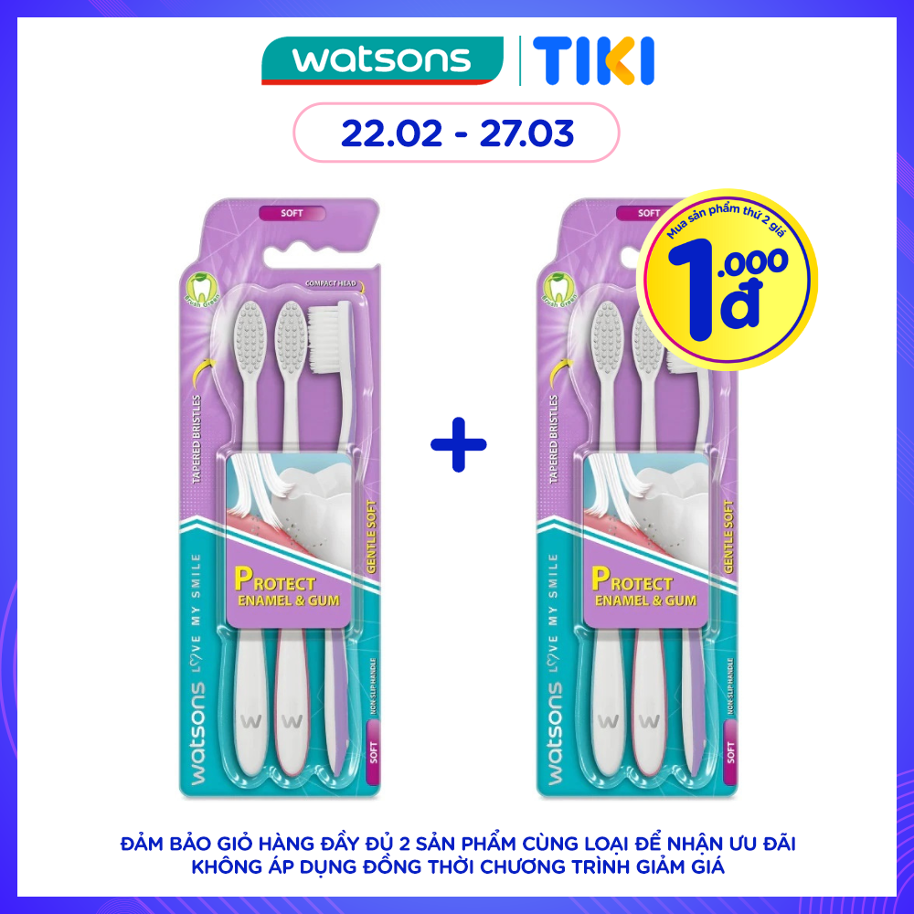 Bàn Chải Đánh Răng Watsons Gentle Soft Toothbrush 3 cây