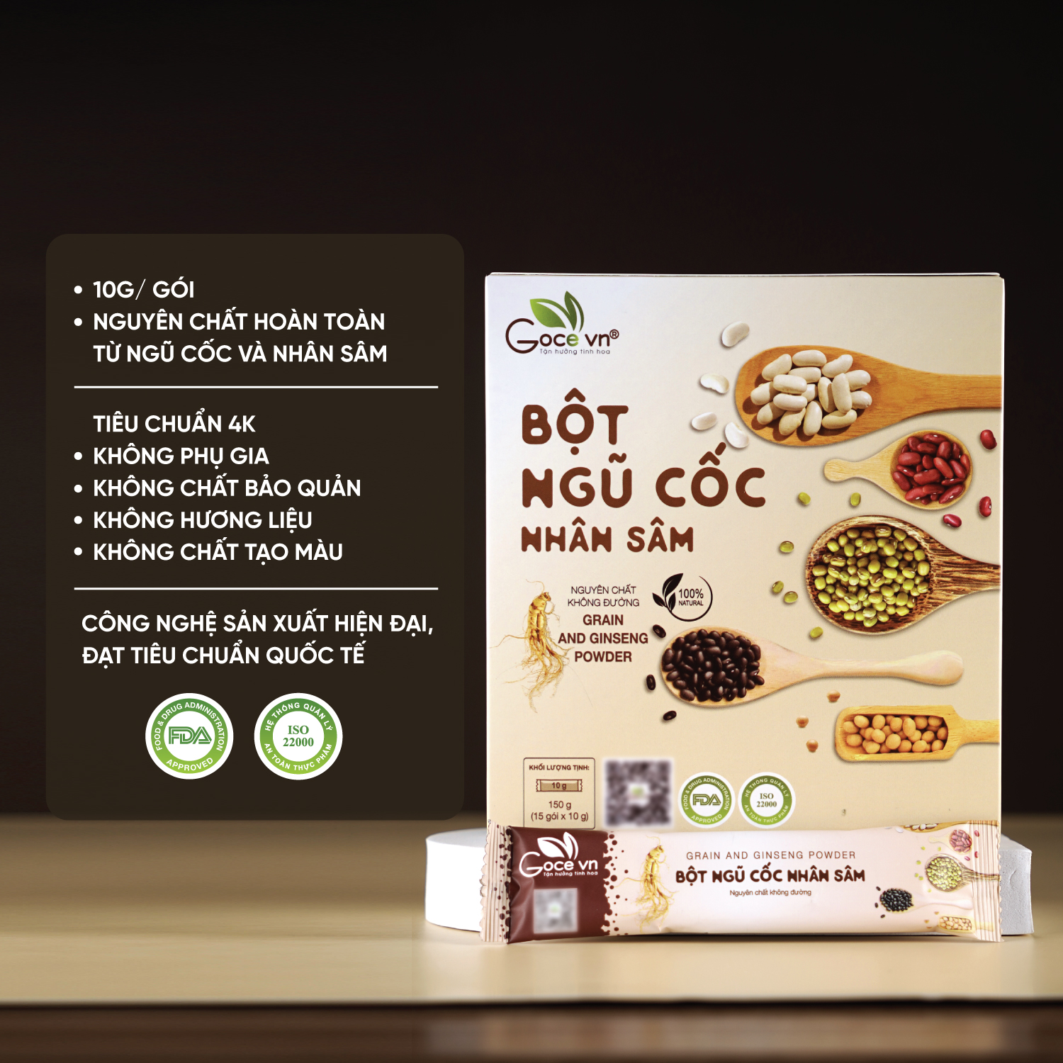 Bột ngũ cốc nhân sâm Goce - 150g (15 gói x 10g) ST