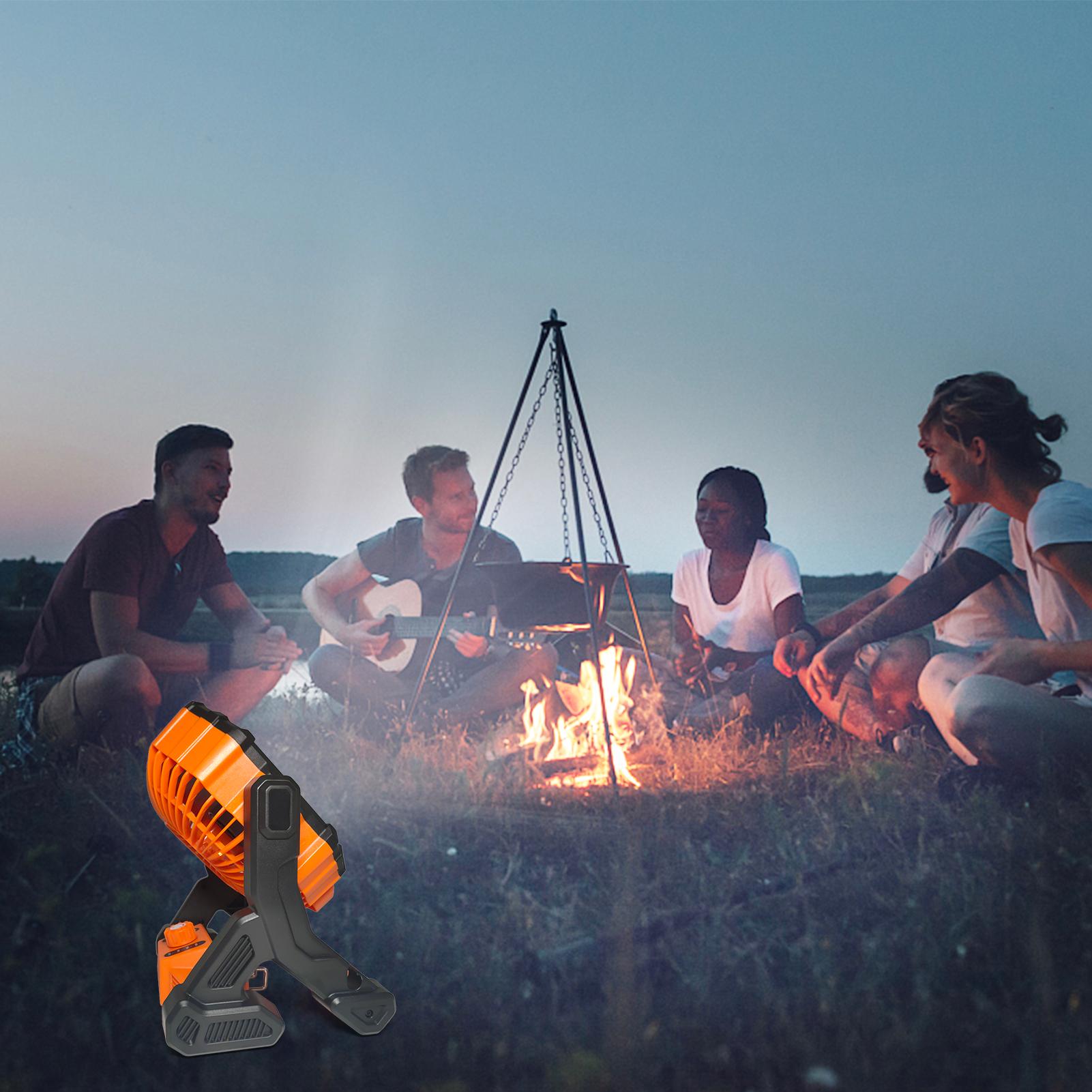 Quạt Máy Cắm Trại Kèm Đèn Pin 2 Trong 1 Tiện Nghi Phù Hợp Hoạt Động Ngoài Trời