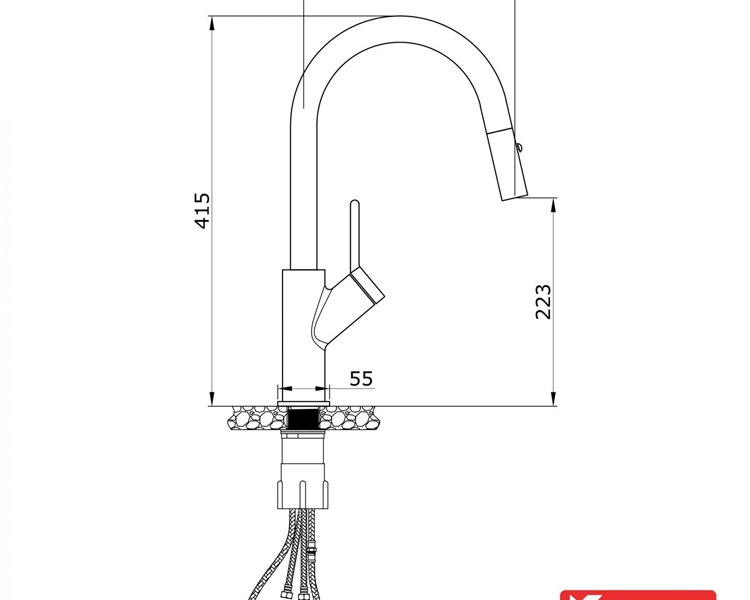 Vòi rửa chén Konox Ponte Nickel - Hàng chính hãng