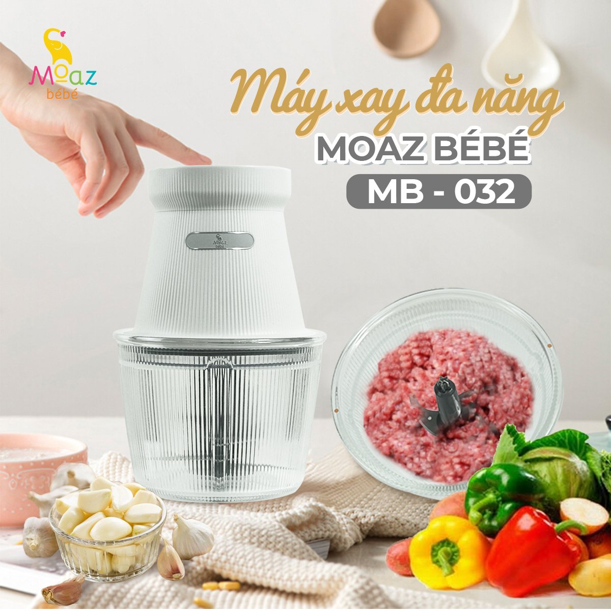 MÁY XAY ĐA NĂNG MOAZ BÉBÉ MB-032 Hàng chính hãng