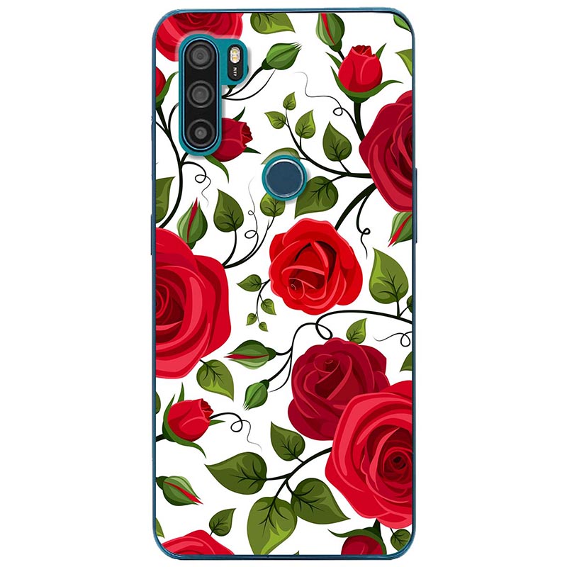 Ốp lưng dành cho Vsmart Active 3 mẫu Hoa hồng đỏ nền trắng