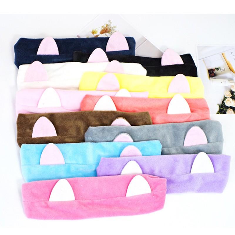 Băng Đô bờm tóc hình Tai Mèo Rửa Mặt Makeup Co Giãn Siêu Dễ Thương 22 X 10 CM